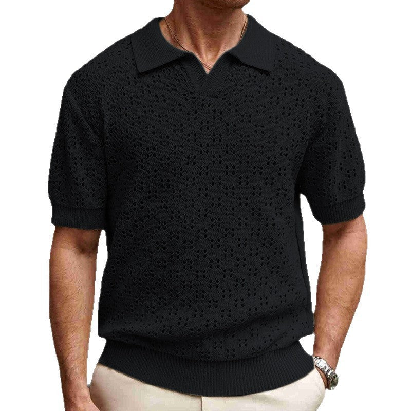 Fashion Dovetail Collar Tencel Men's Casual Sweater