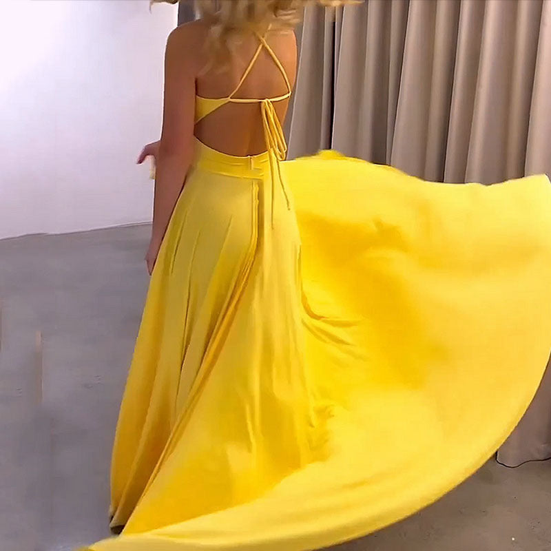 Robe Soleil Nouée – Décolleté & Dos Dénudé