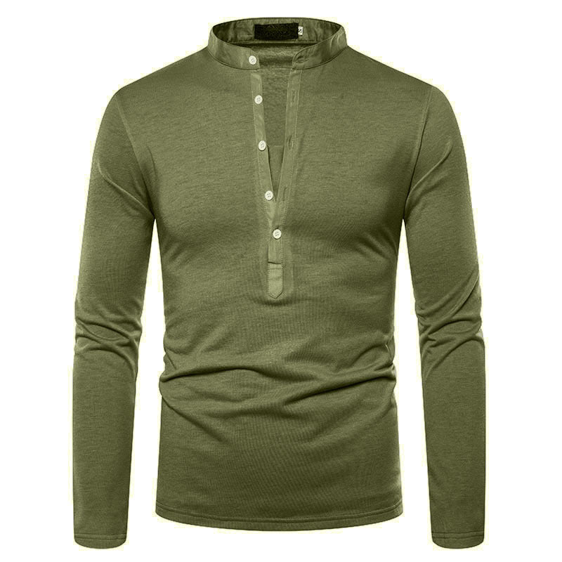 đ Chemise Slim Homme Ă Col Montant â ĂlĂ©gance Casual AssurĂ©e
