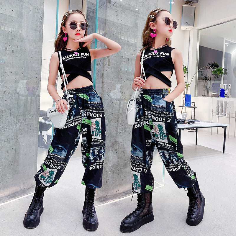 Children's Anti-mosquito Summer Clothes Foreign Style Big Children Wear Sports Pants