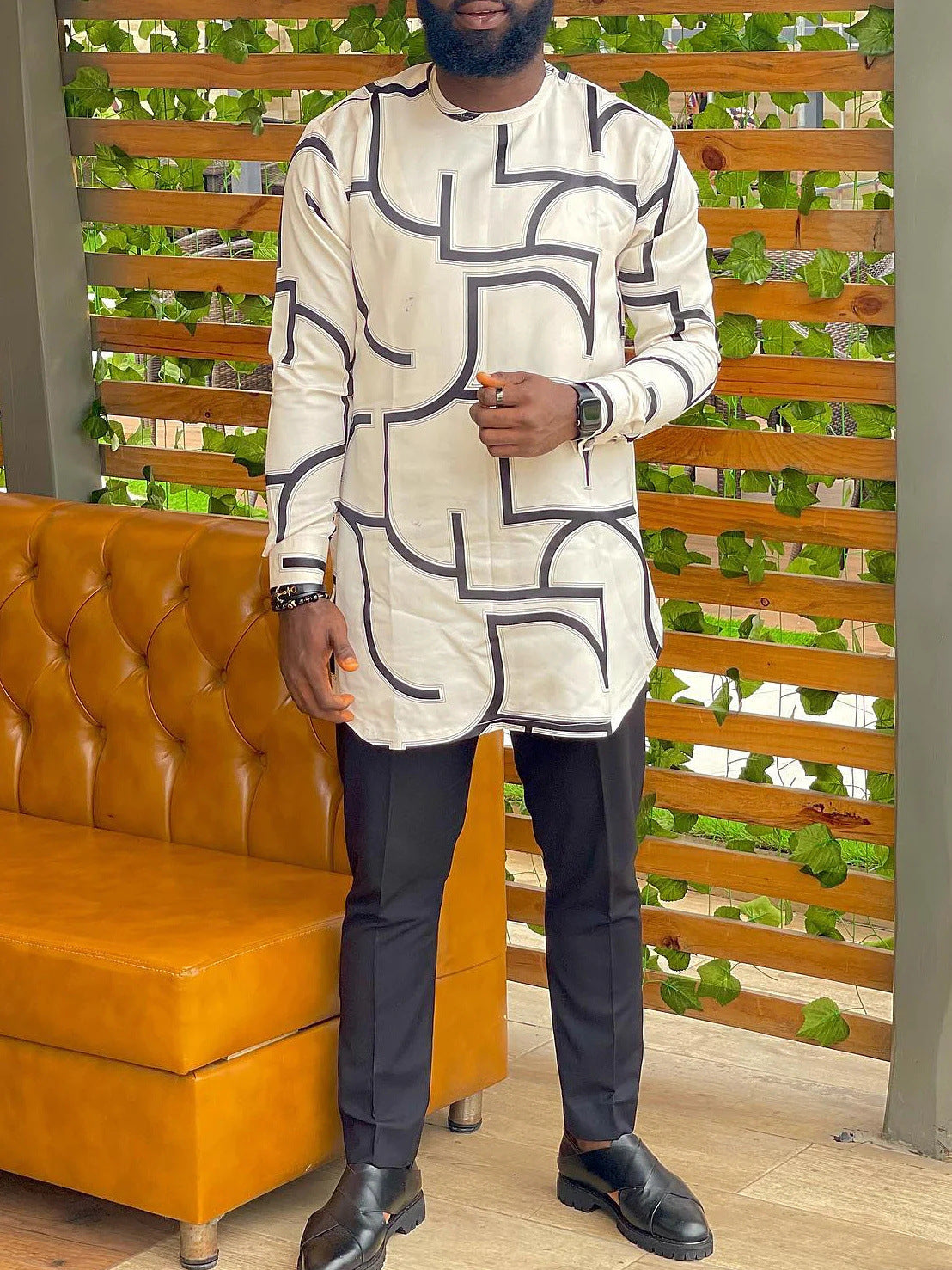 Fashion Men's Suit Printed Shirt