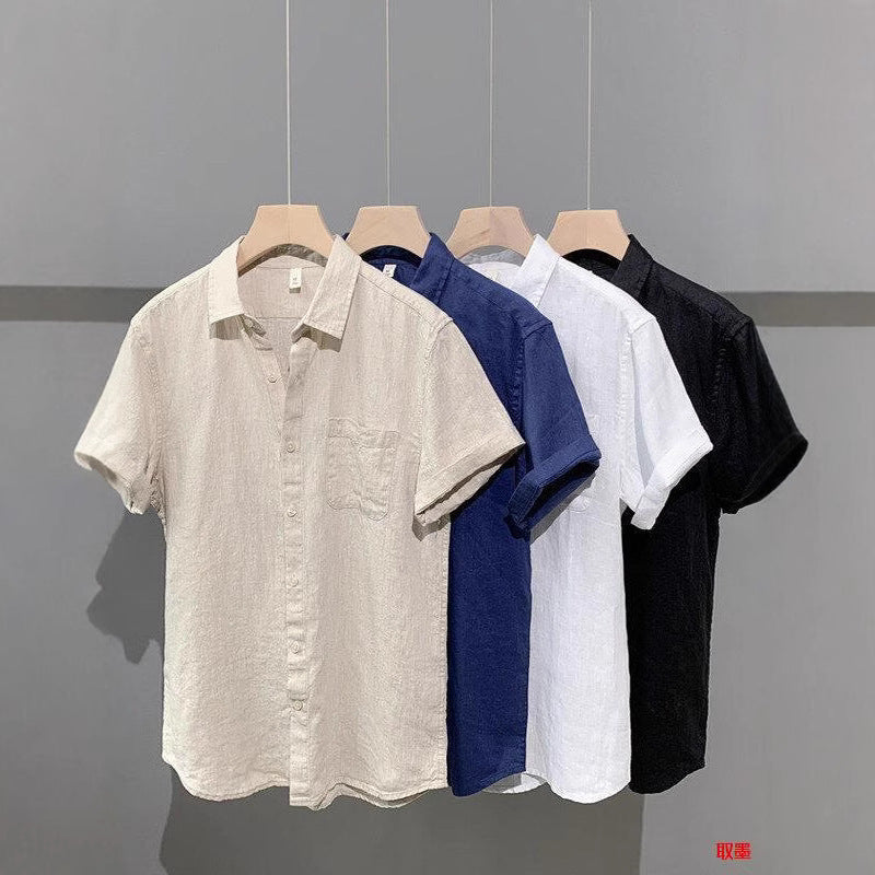 Sékou Linen – Chemise Homme Décontractée en Lin Manches Courtes