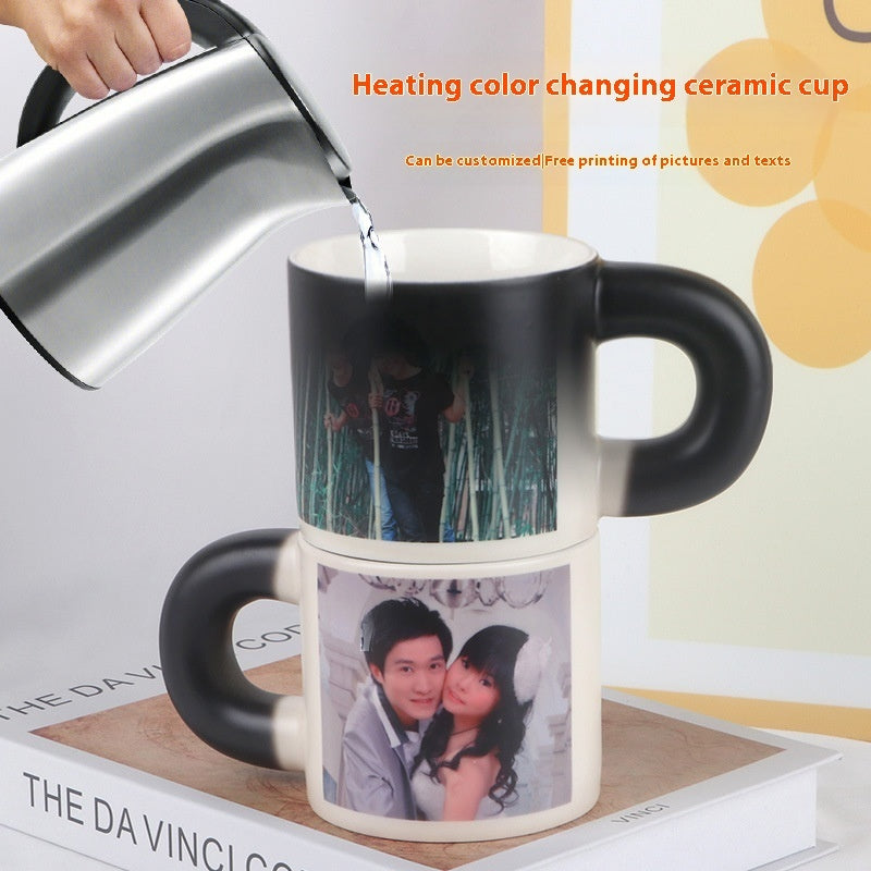 Photo Heating Color Changing Ceramic Mug