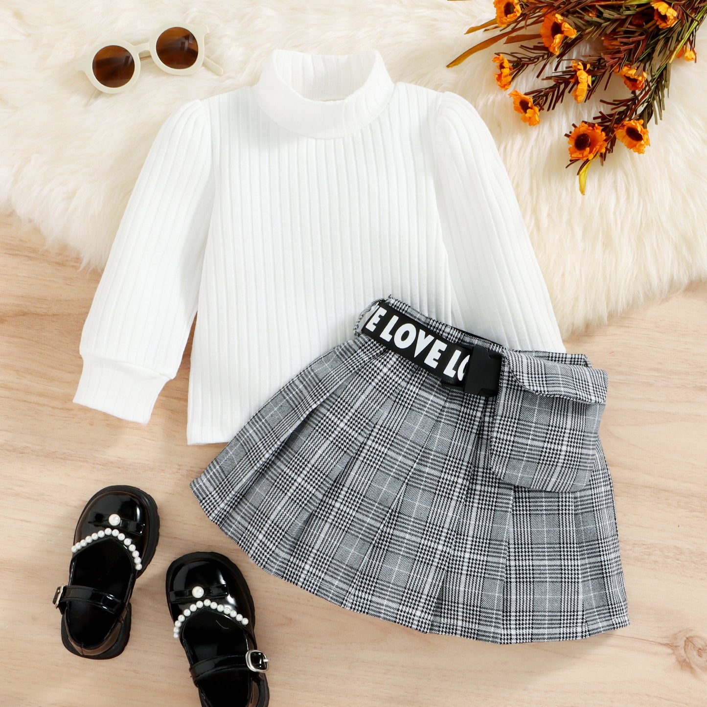🍁 Ensemble Preppy – 3 Pièces Fille Automne-Hiver