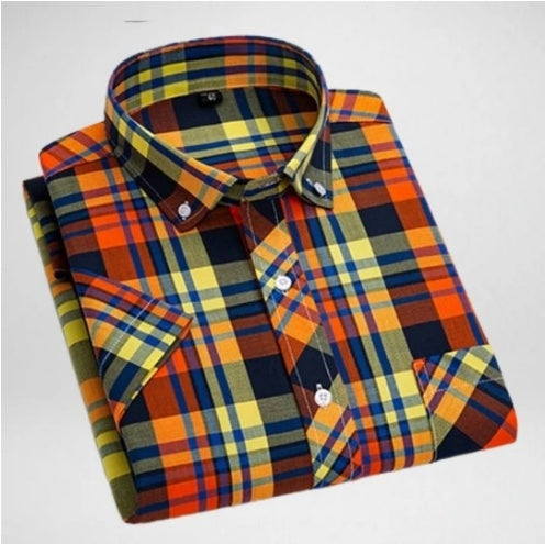 Paul Summer Thin Men's Cotton Plaid Shirt