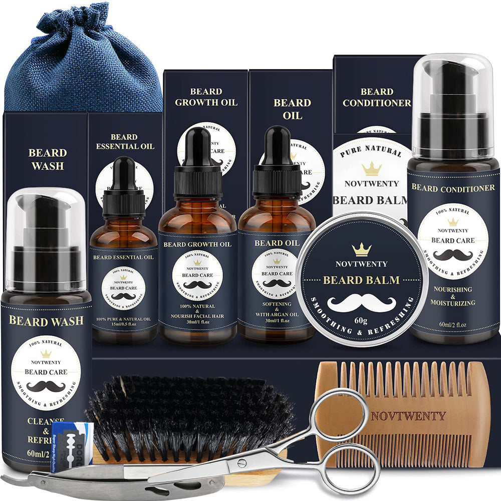 🪵 NOVTWENTY – Pogonotomy Moussa Set – Complete Beard Care Kit