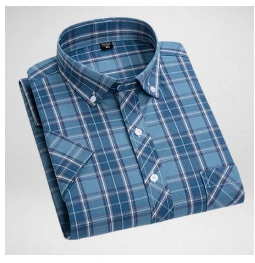 Paul Summer Thin Men's Cotton Plaid Shirt