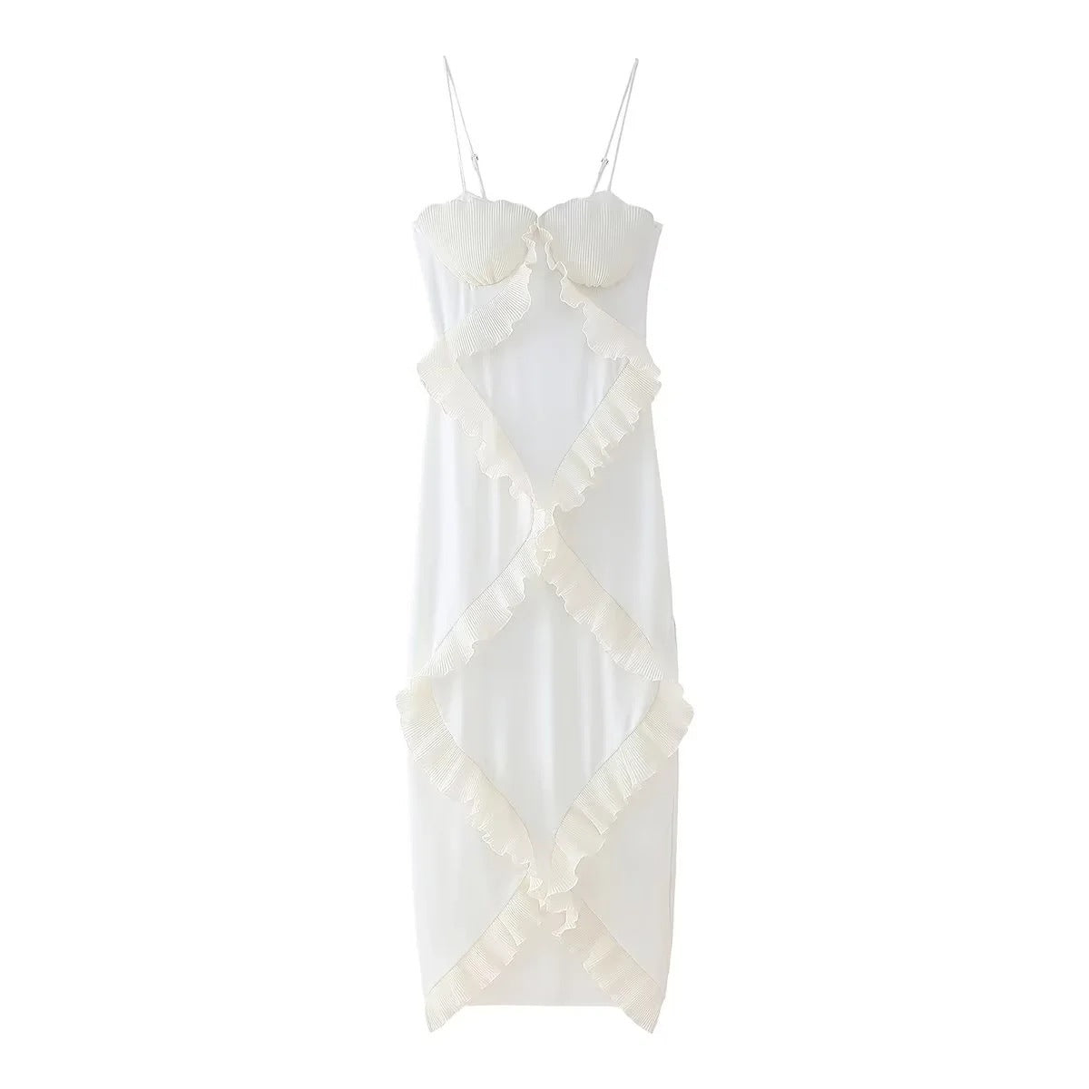 GlamSlip Robe Fendue à Volants