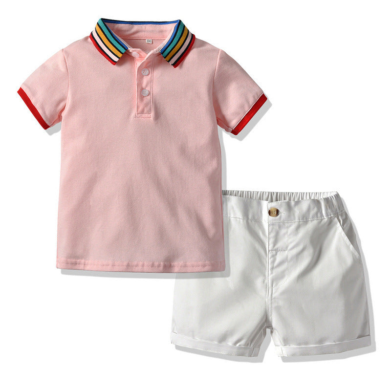 Children's Rainbow Striped Short Sleeve