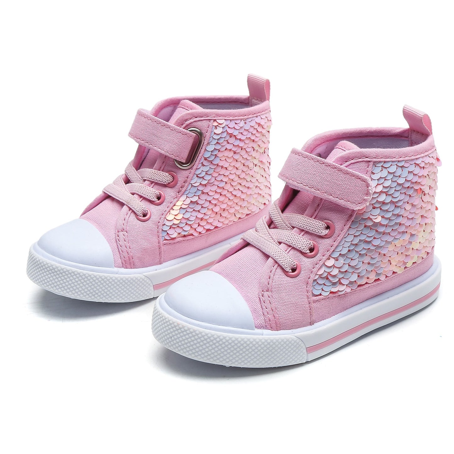 Children's High-top Trendy Sequined Canvas Shoes
