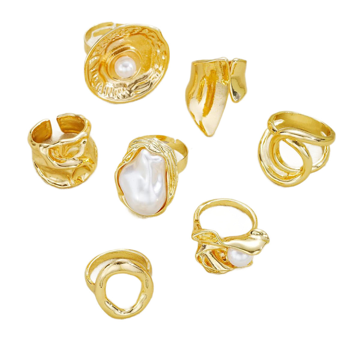 Irregular Light-luxury Gold-plated Knuckle Ring