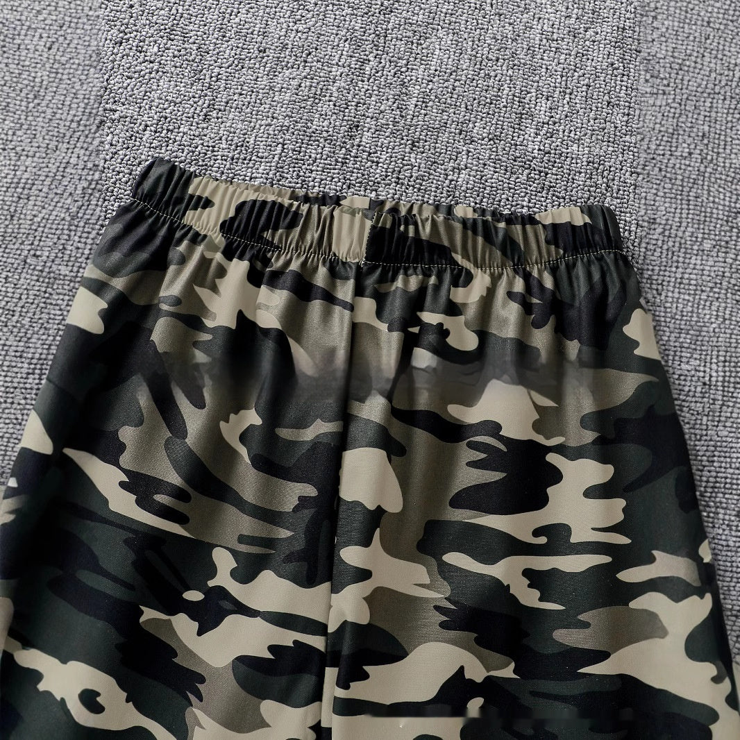 🧥 Crop Hoodie, Débardeur & Pantalon Camouflage (3 Pièces)