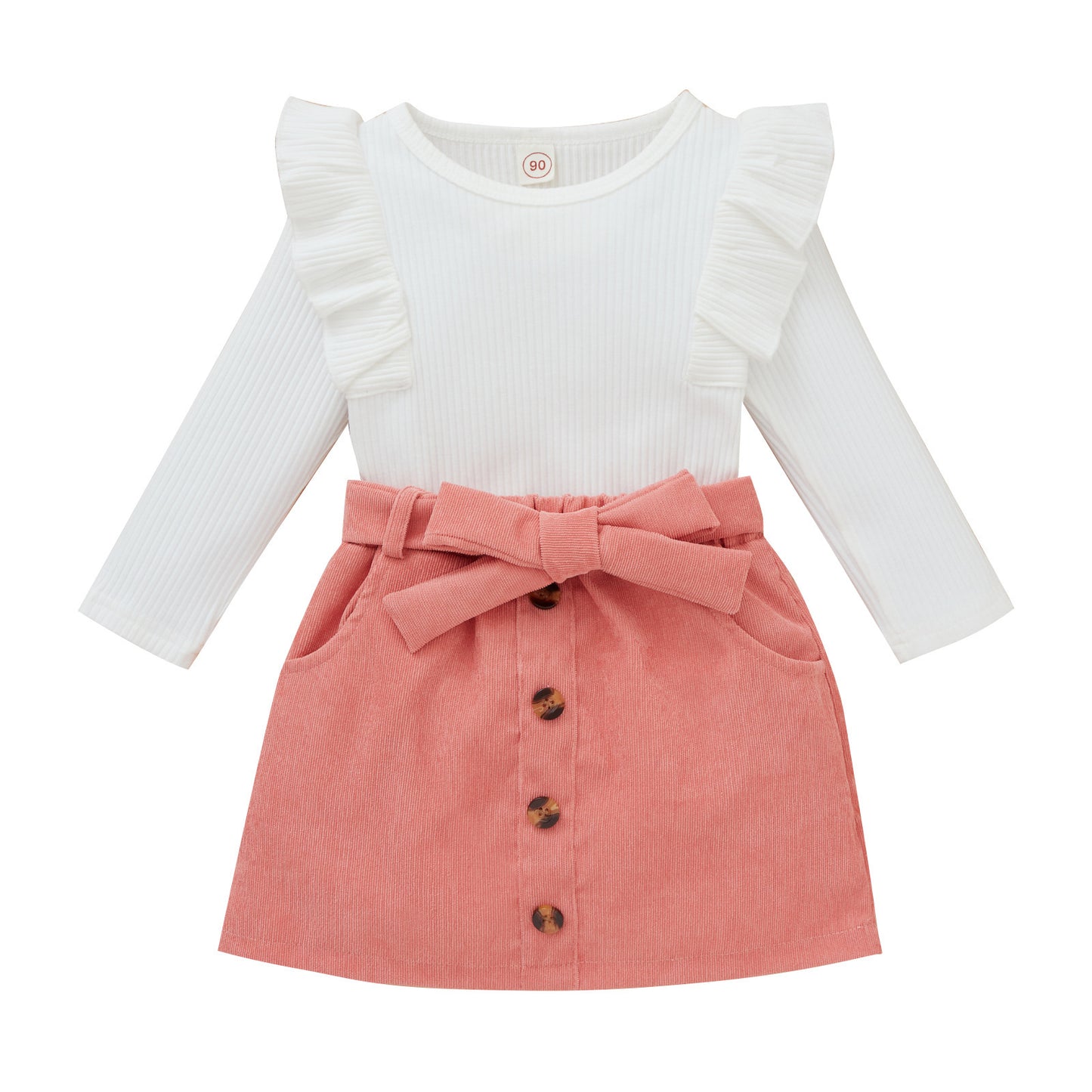 đ Ensemble Chic Fille â Haut CĂŽtelĂ© & Jupe NĆud
