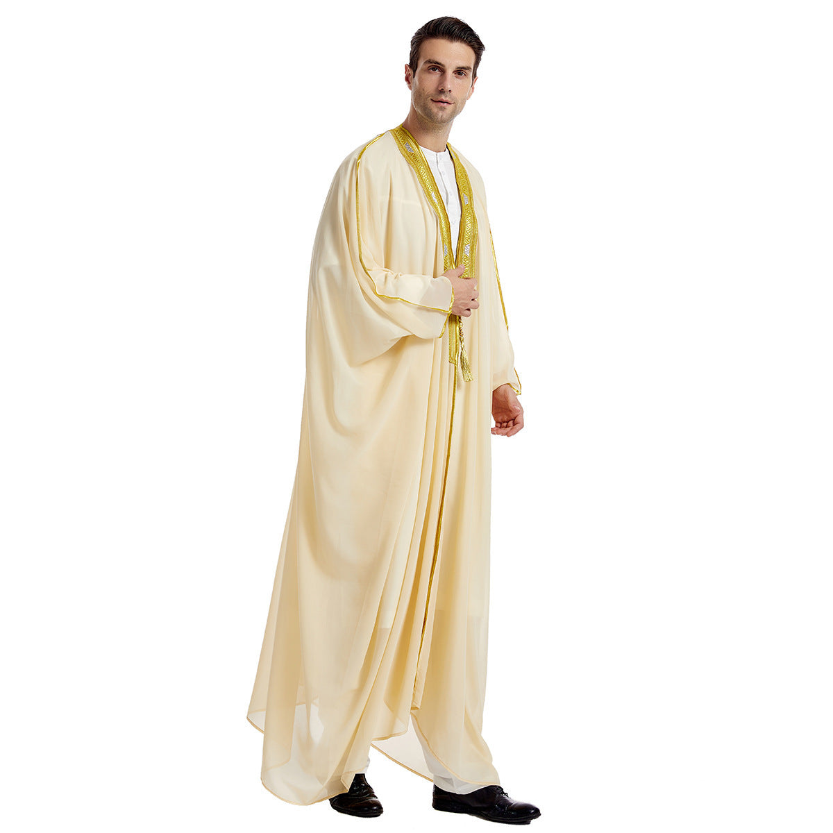 Rachid – Robe Homme Arabe Brodée à Manches Longues