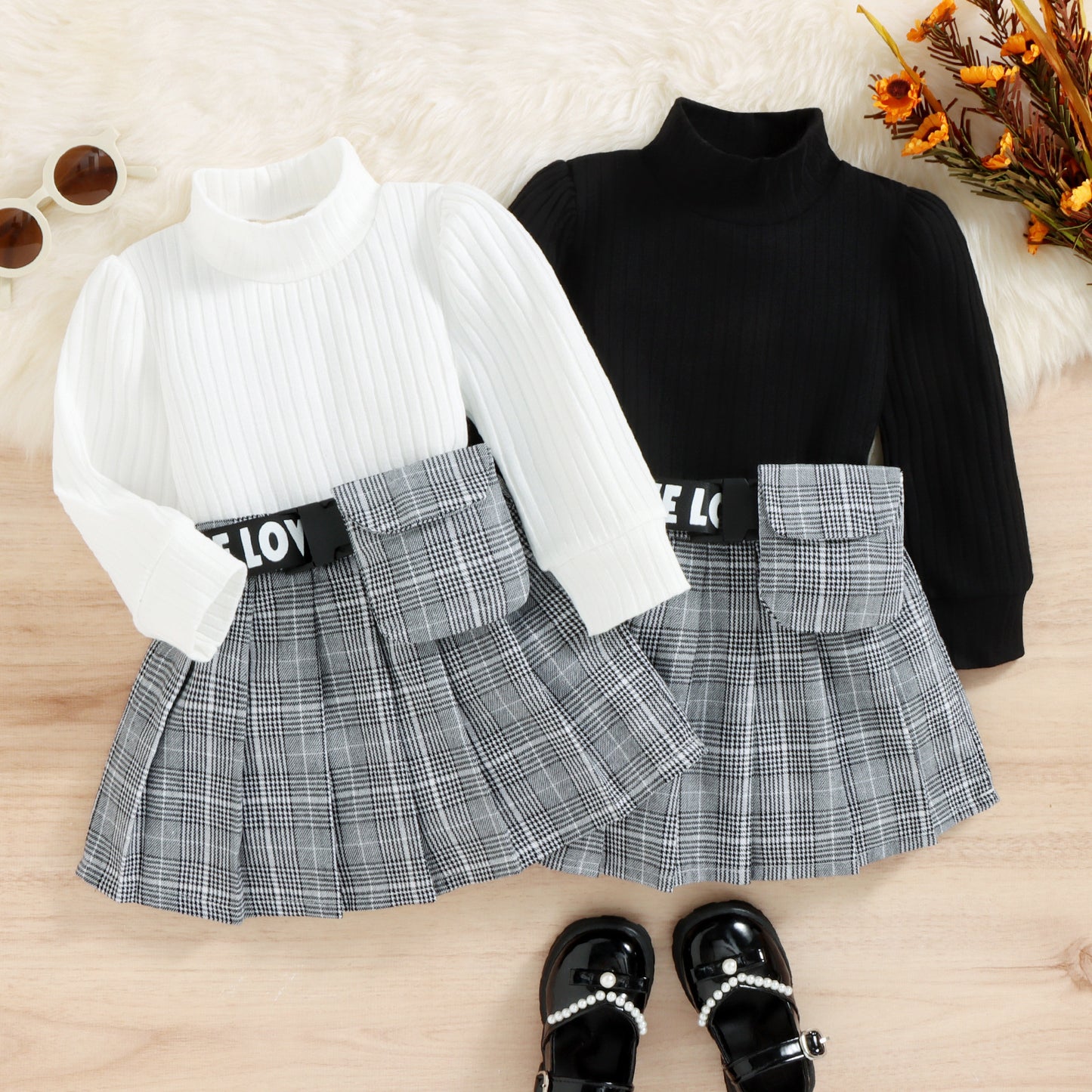 🍁 Ensemble Preppy – 3 Pièces Fille Automne-Hiver