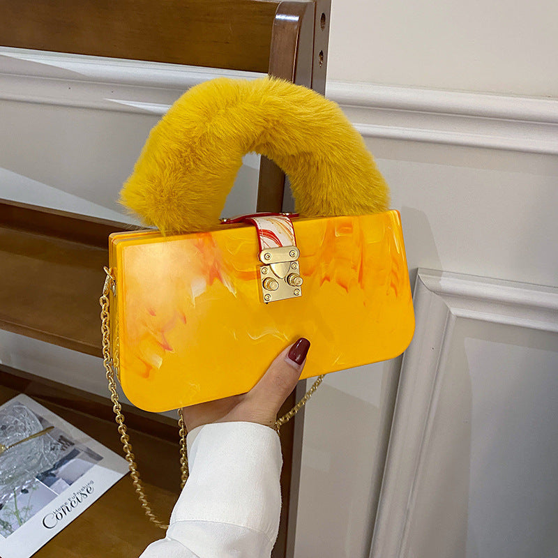 Women's Fashion Acrylic Hand Chain Box Bag