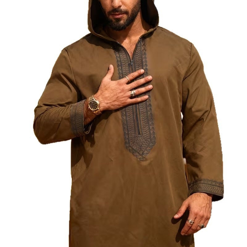 Jellaba Homme Brodée – Brun