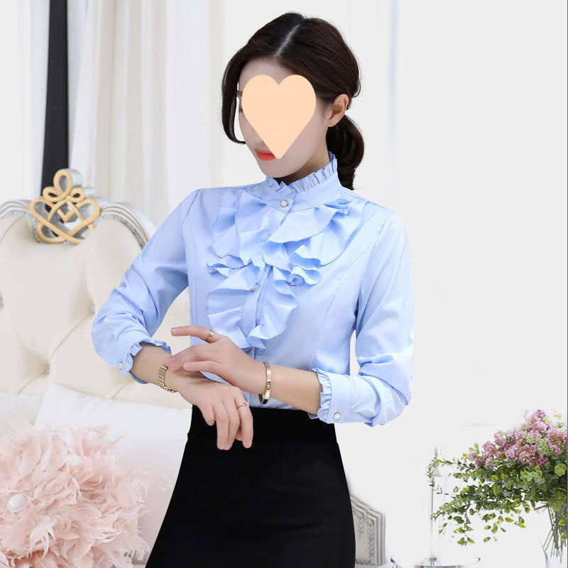 Women's Stand Collar Long Sleeve Shirt