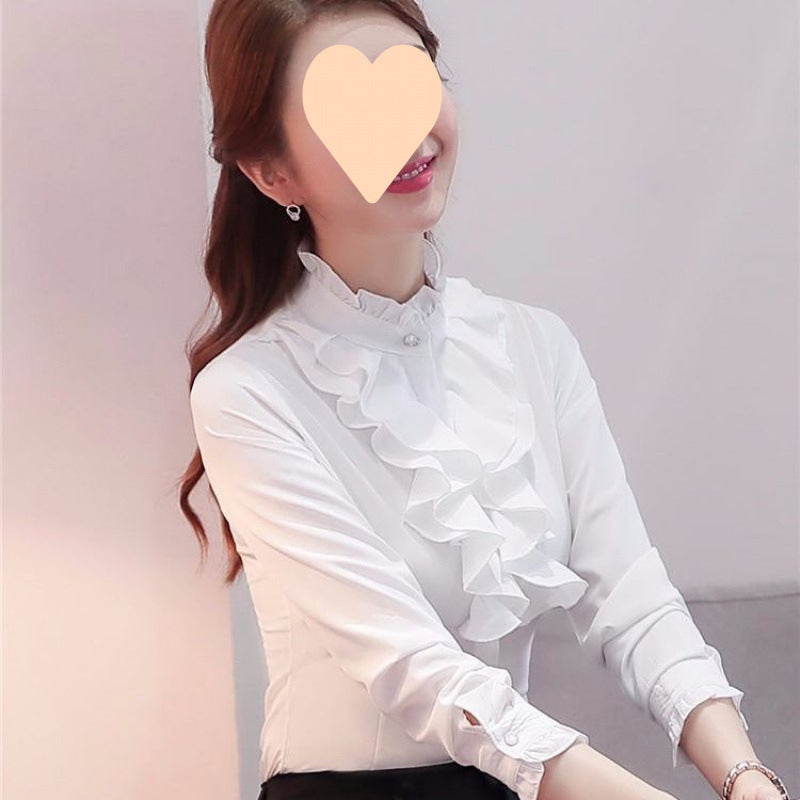Women's Stand Collar Long Sleeve Shirt