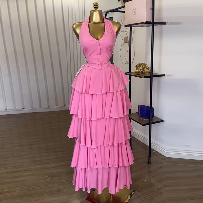 💖 Biba – Ensemble Évasé Glamour & Haut Dos Nu