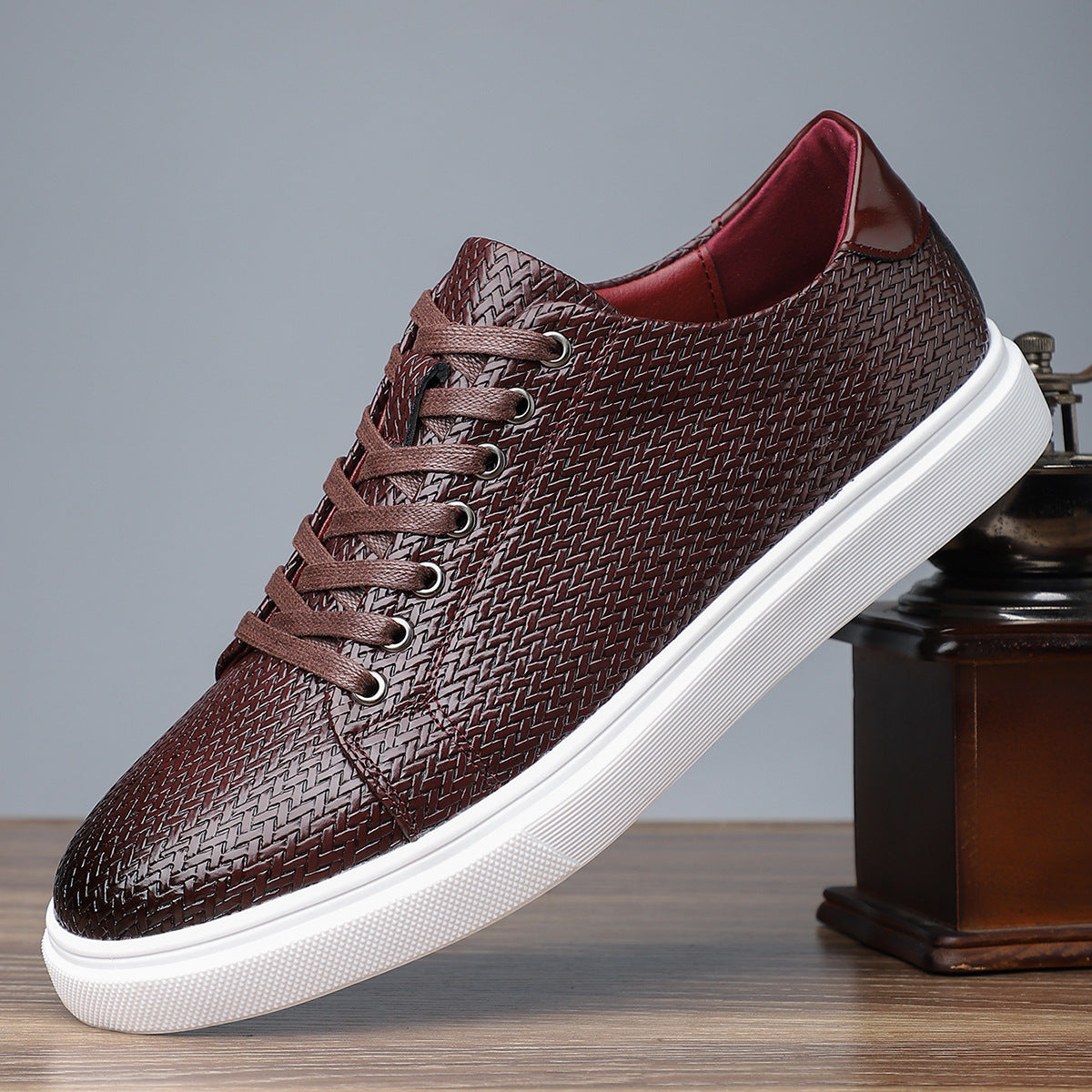 British Style Comfortable Breathable Men's Leather Shoes Low-top Flat Business