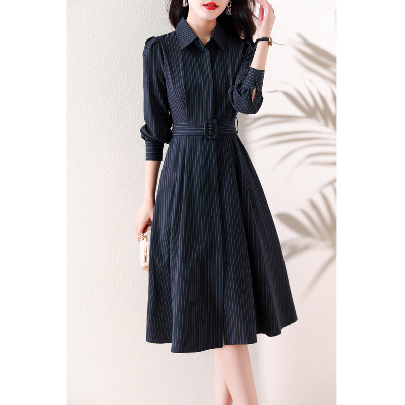 💙 Nabana – Robe Élégante Slim Fit Bleu Marine