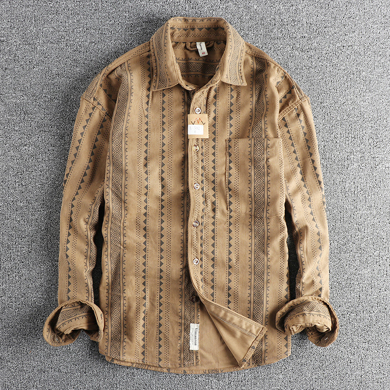 Ethnic Style Navajo Totem American Retro Casual Men's Shirt