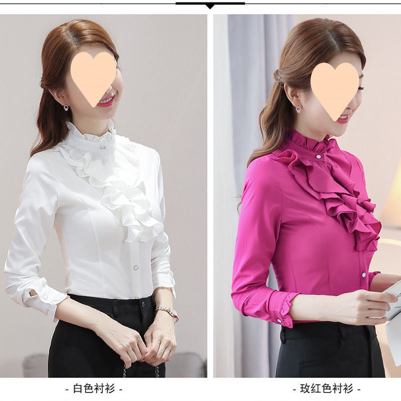 Women's Stand Collar Long Sleeve Shirt