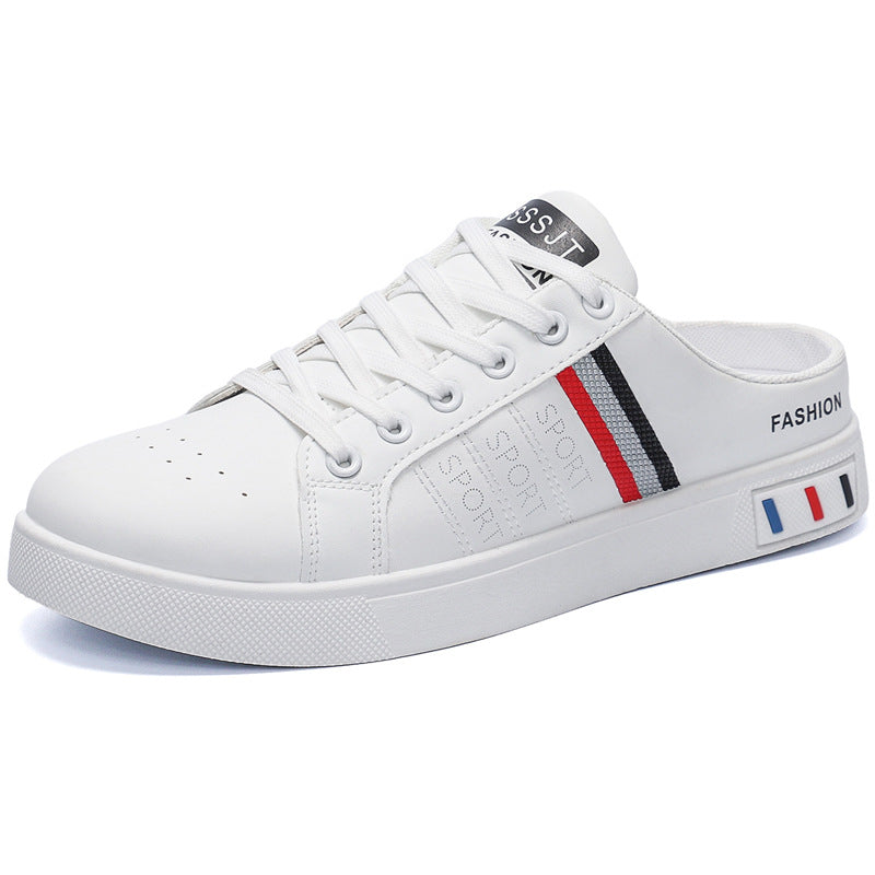 Summer Men's Casual Breathable Semi Slipper White Shoes