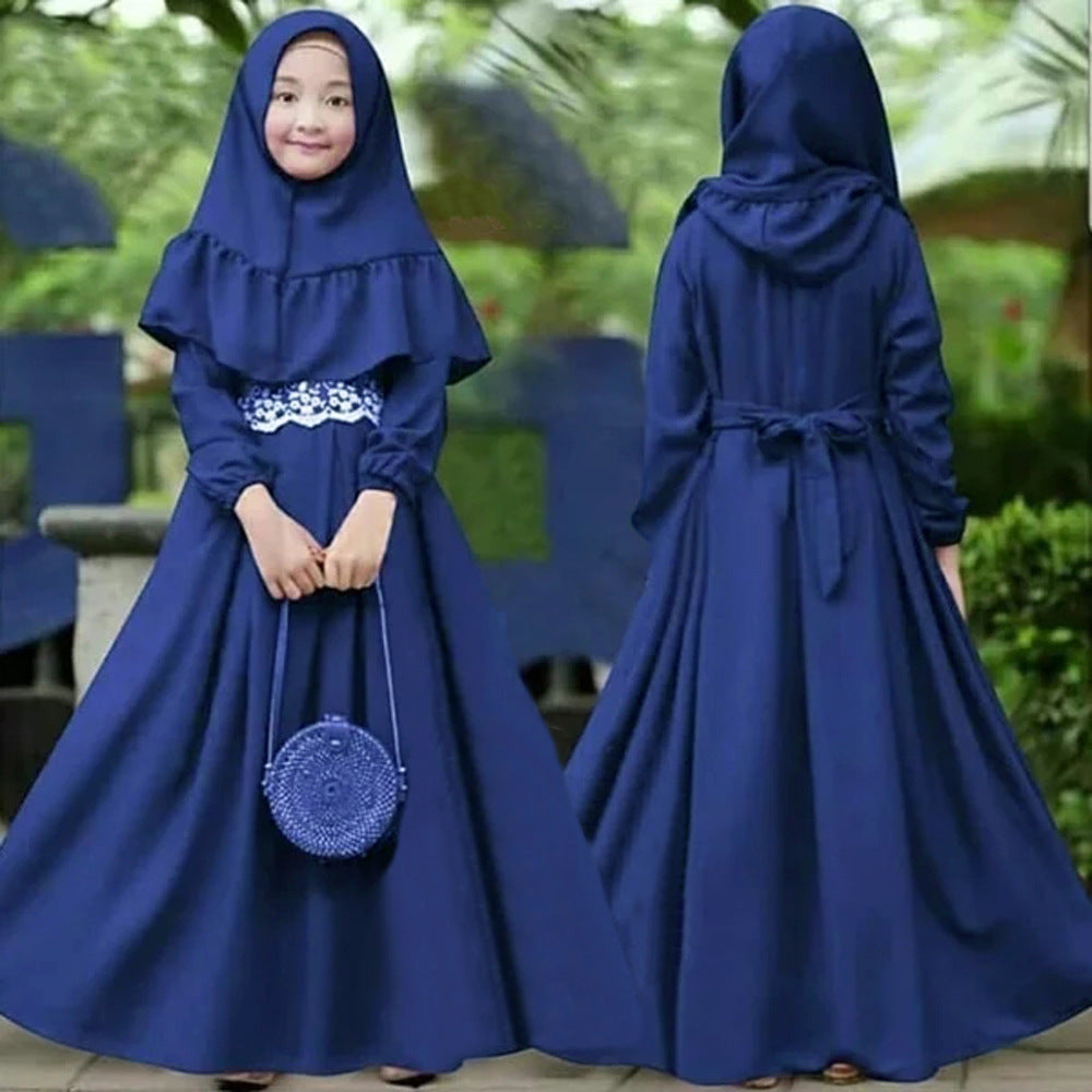 Girls' Fashion Special Dress Headscarf Suit