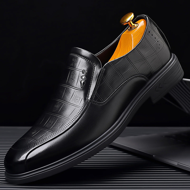 Business Genuine Leather Breathable Men's Pointed Toe Shoes