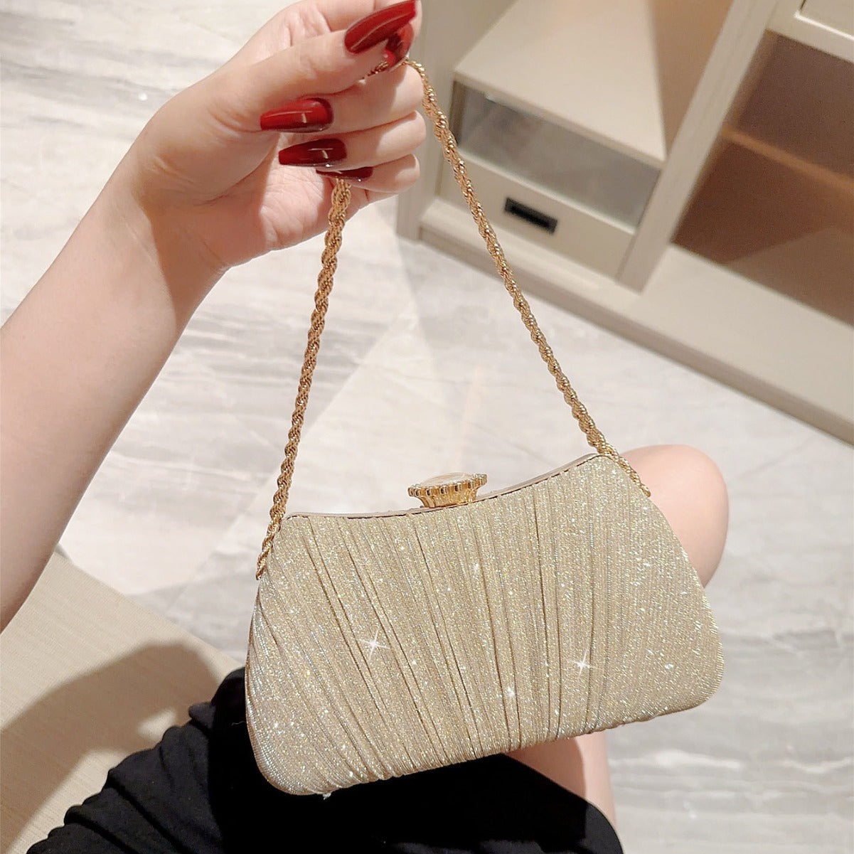 Golden Fold Clutch