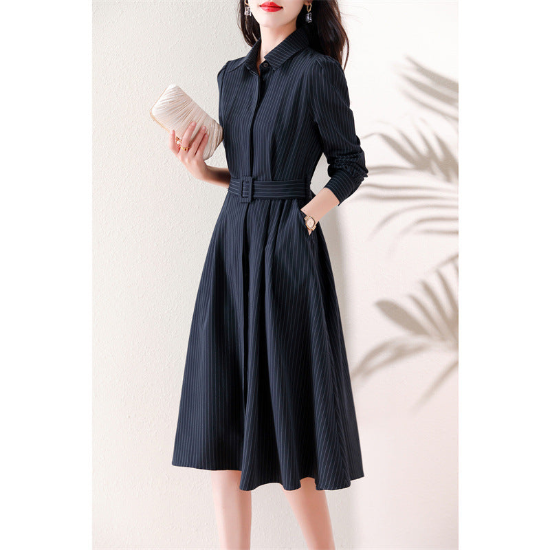 💙 Nabana – Robe Élégante Slim Fit Bleu Marine