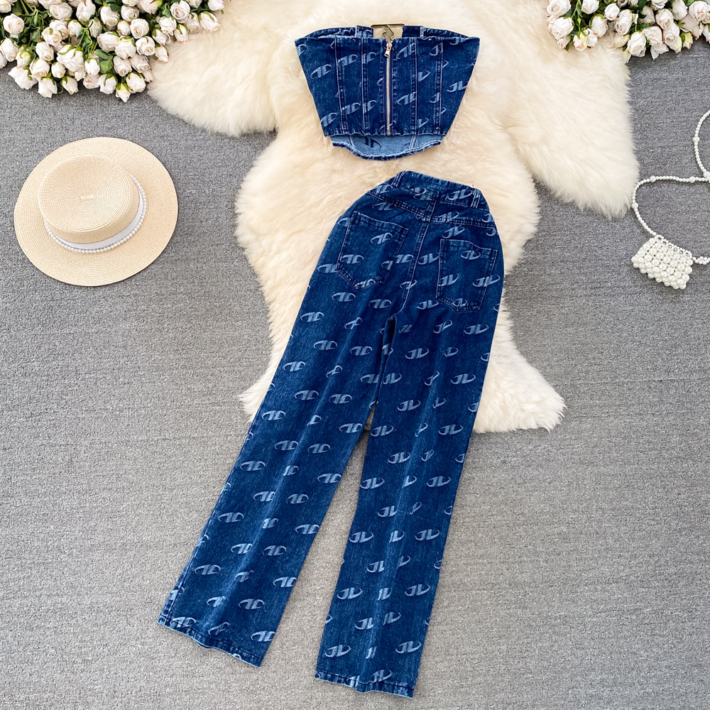 Ensemble Jean & Bustier Top – Look Tendance