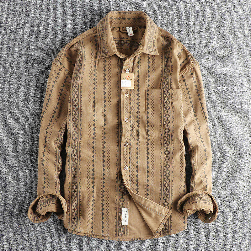 Ethnic Style Navajo Totem American Retro Casual Men's Shirt