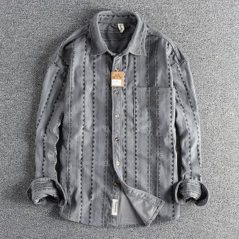 Ethnic Style Navajo Totem American Retro Casual Men's Shirt