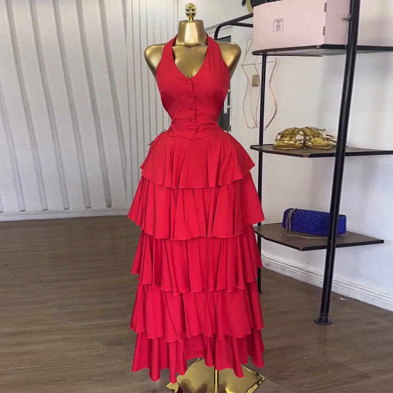 💖 Biba – Ensemble Évasé Glamour & Haut Dos Nu