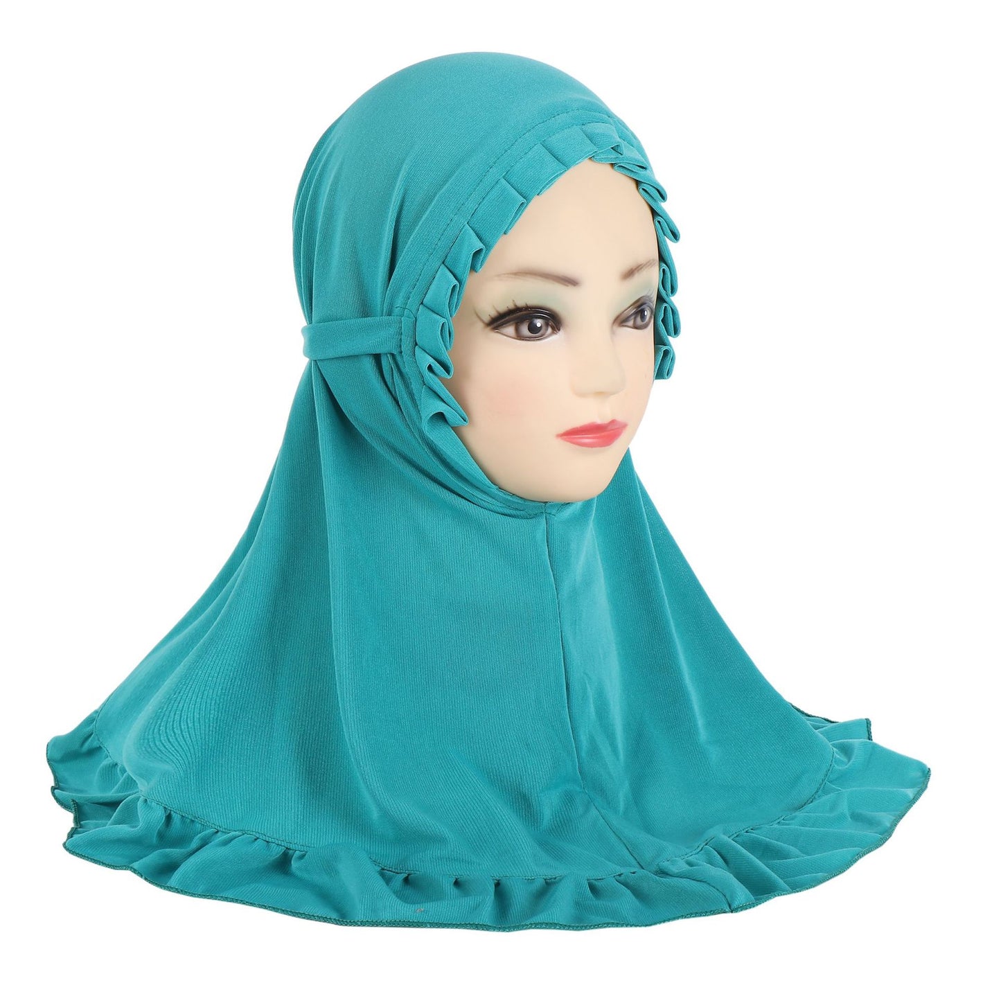 Girls Fashion Personality Pure Color Ruffles Headscarf