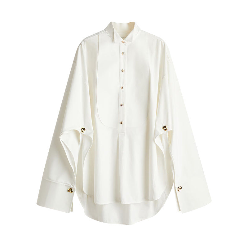 Women's Shirt Elegant Single-breasted Loose Lapels Irregular