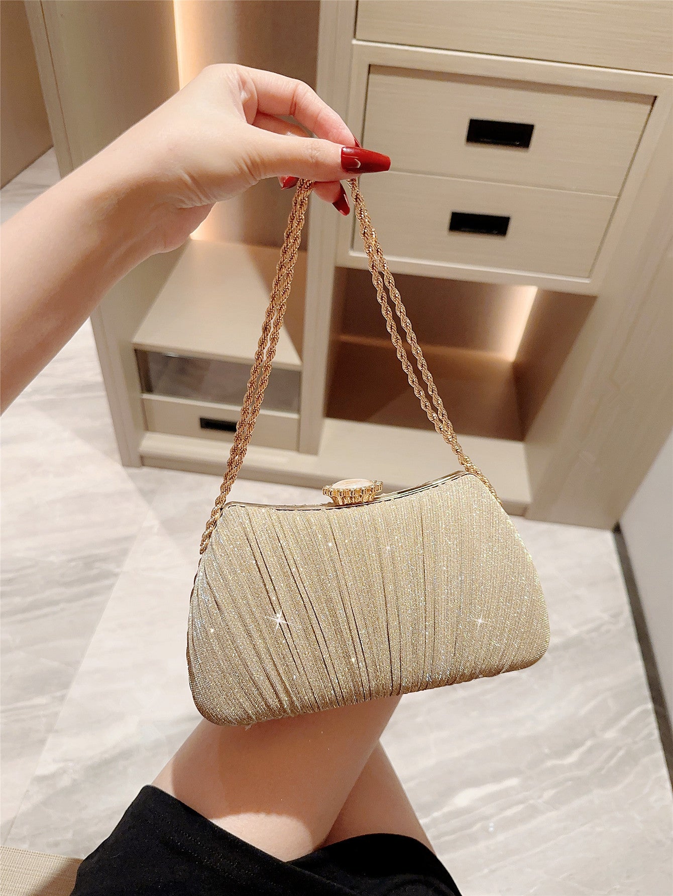 Golden Fold Clutch
