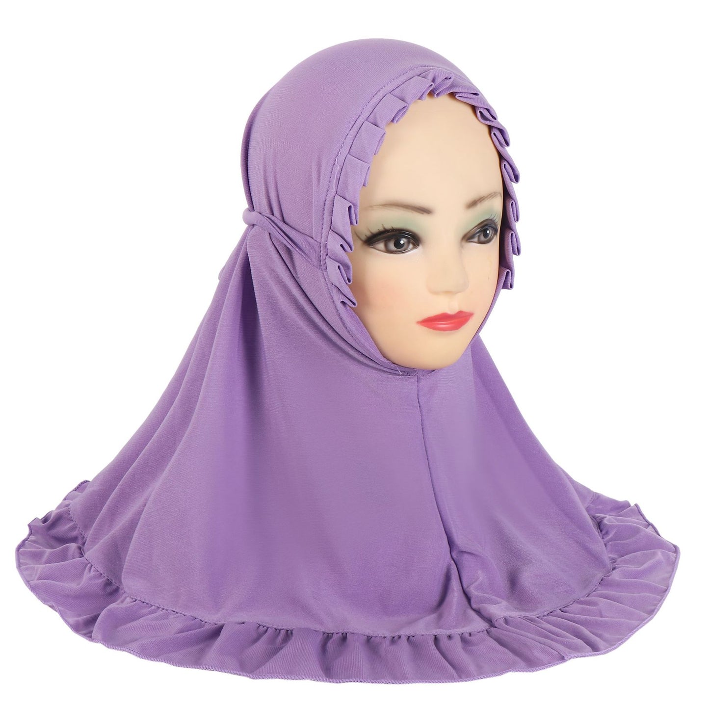 Girls Fashion Personality Pure Color Ruffles Headscarf