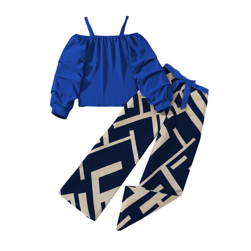 Chic British Haut à Manches Longues & Pantalon Imprimé