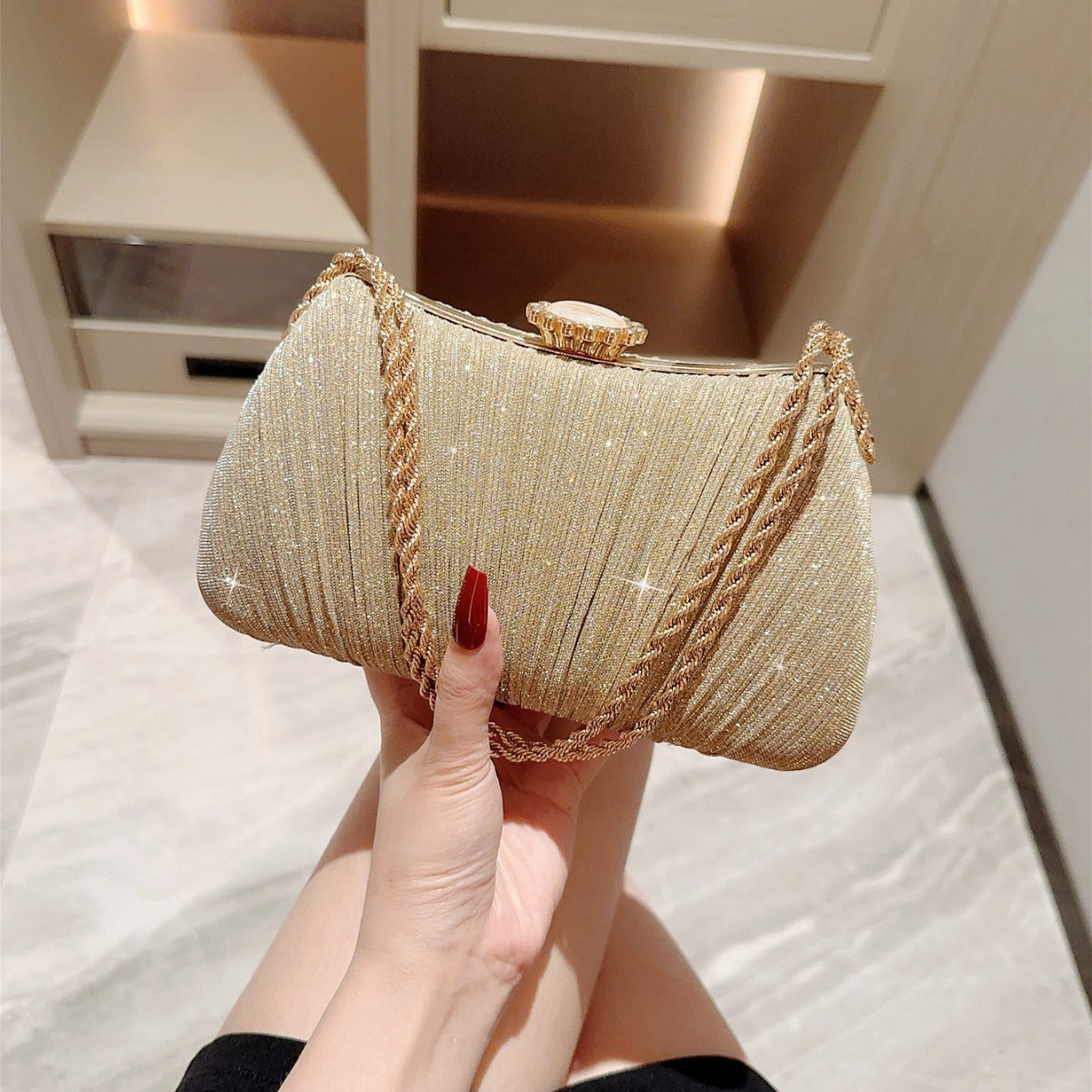 Golden Fold Clutch