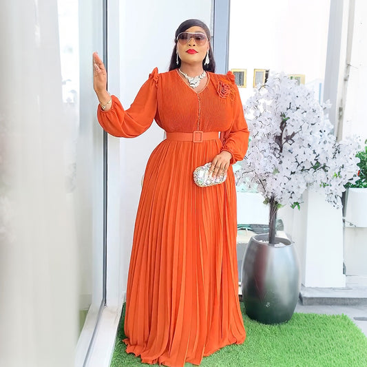 Nahla: Pearly Elegance & Flared Cut