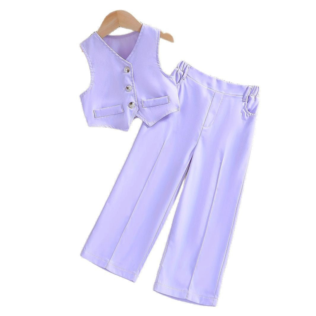 🌞 Débardeur & Pantalon Léger Fille (2 Pièces)