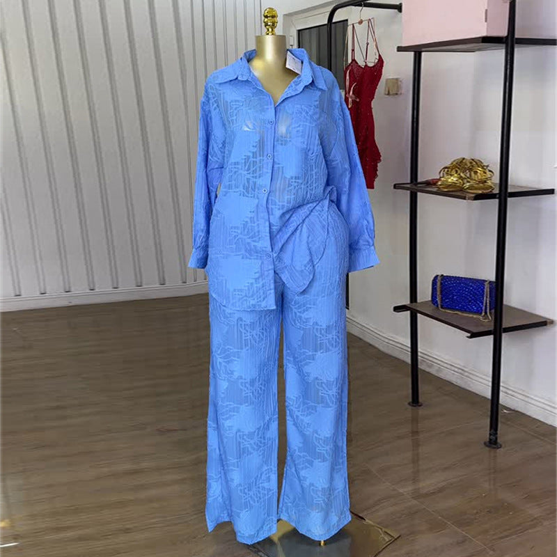 đ Timchou â Ensemble ĂlĂ©gance DĂ©contractĂ©e Chemise & Pantalon