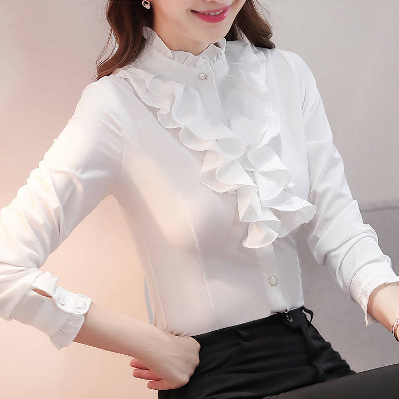 Women's Stand Collar Long Sleeve Shirt
