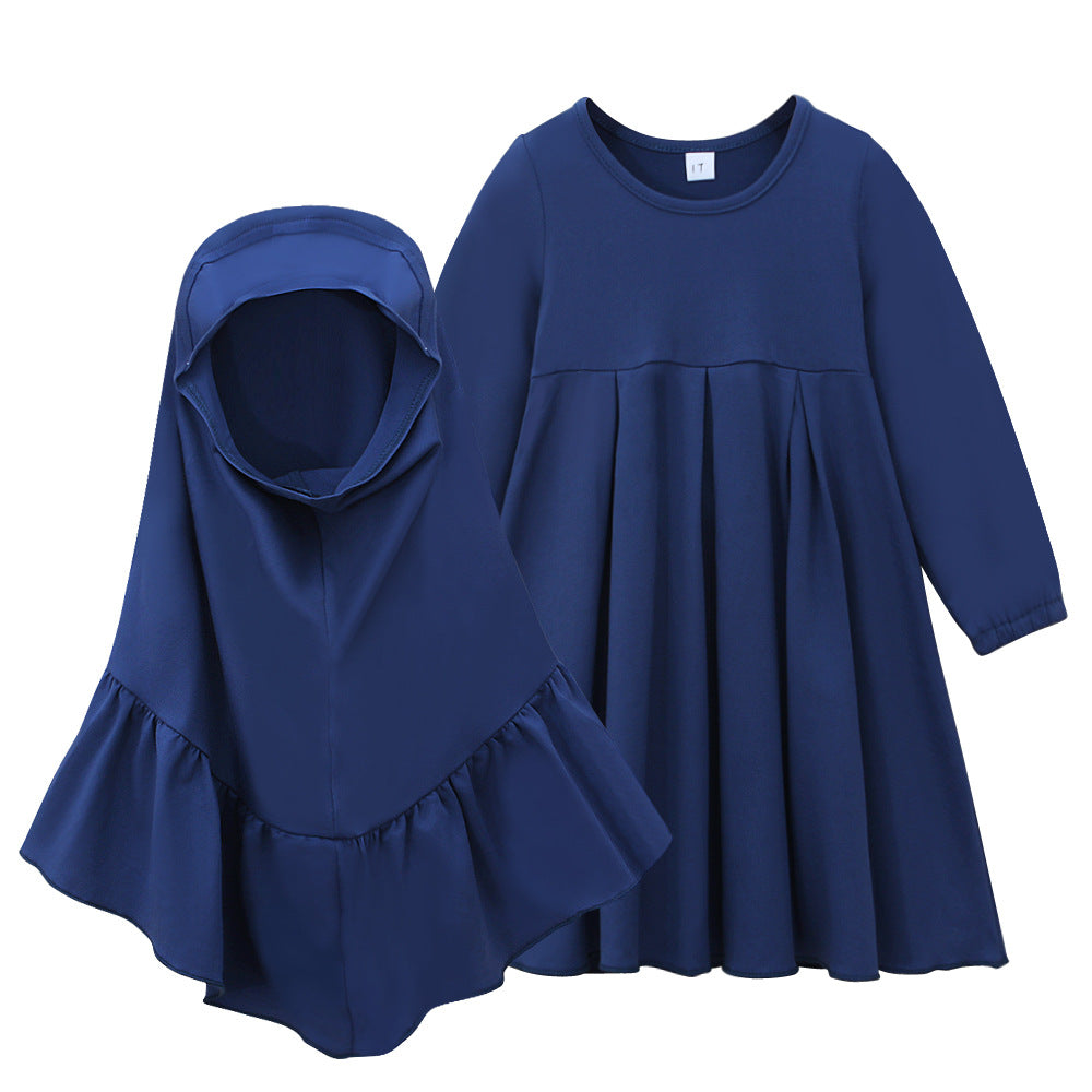 Girls' Fashion Special Dress Headscarf Suit