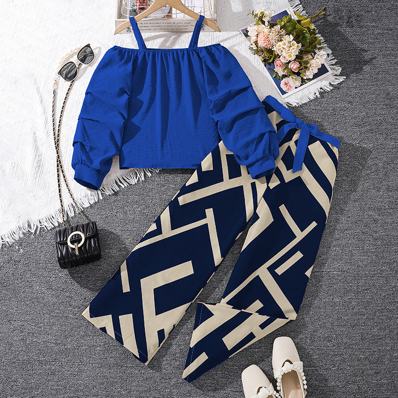 Chic British Haut à Manches Longues & Pantalon Imprimé