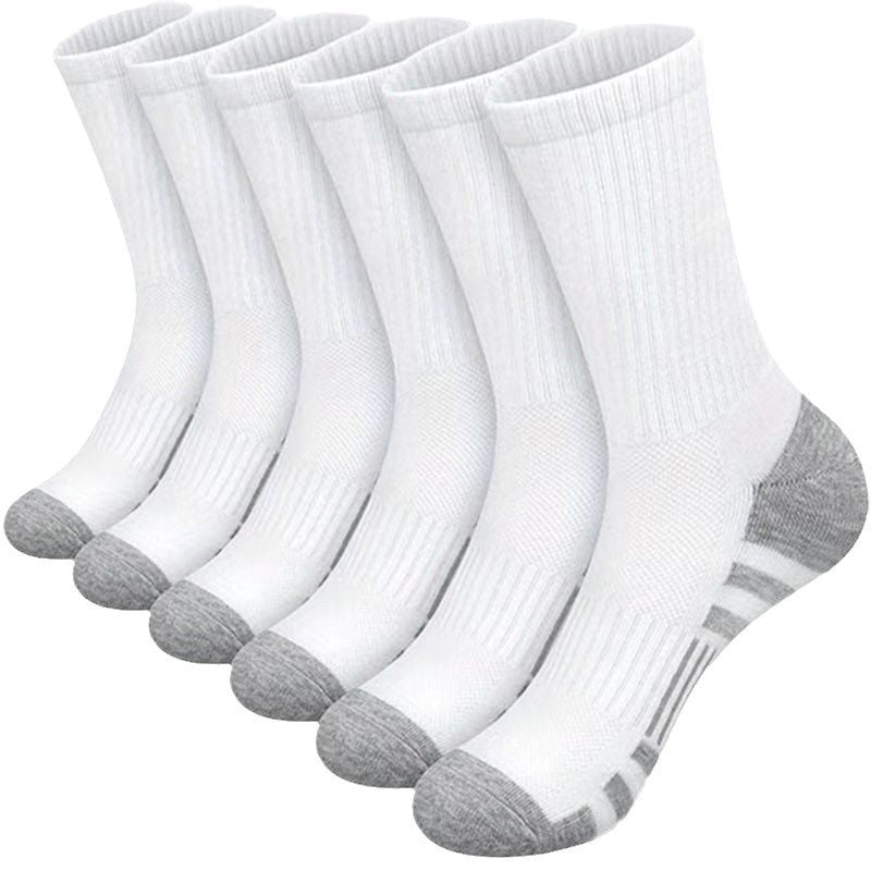 Color Matching Athletic Socks Plus Size Basketball Mid Tube Cotton Breathable